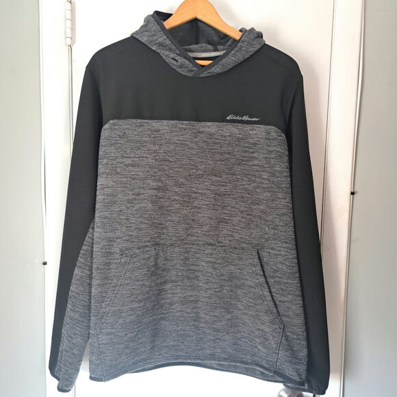 Eddie Bauer Other - Eddie Bauer Heather Grey/Black FreeDry Hoodie Pullover Men's Tall Large